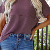 Toadstool Corded Knit Mock Neck Tee