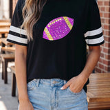 Glitter Game Day Football Tee