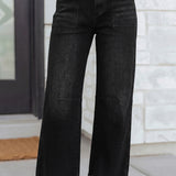Title: Black Frayed Cropped Barrel Jeans