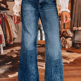 Sail Blue Acid Wash Flare Jeans