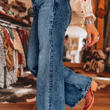 Sail Blue Acid Wash Flare Jeans