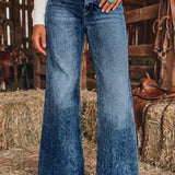 Sail Blue Acid Wash Flare Jeans
