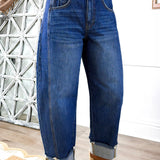 Sail Blue Cuffed Ankle Jeans