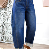 Sail Blue Cuffed Ankle Jeans