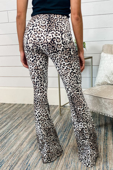 Leopard Print Bell Bottom Pants