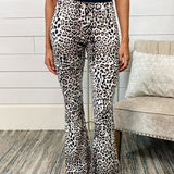 Leopard Print Bell Bottom Pants