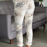 Cheetah Print Drawstring Waist Joggers