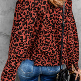 Brown Leopard Raw Hem Cropped Jacket
