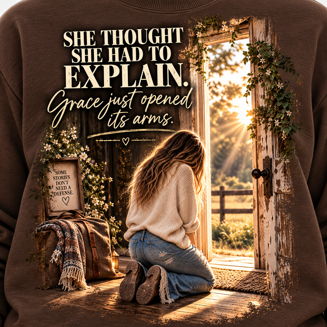 Anchored Society — Grace Just Opened Its Arms Graphic Sweatshirt