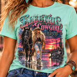 Electric Cowgirl — She Was Never Meant to Follow the Road Graphic Tee
