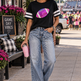 Glitter Game Day Football Tee