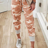 Orange Camo Knit Jogger Pants