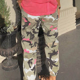 Elastic Waist Neon Camo Joggers