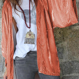 Retro Velvet Wide Sleeves Cardigan