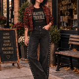 Brown Leopard Raw Hem Cropped Jacket