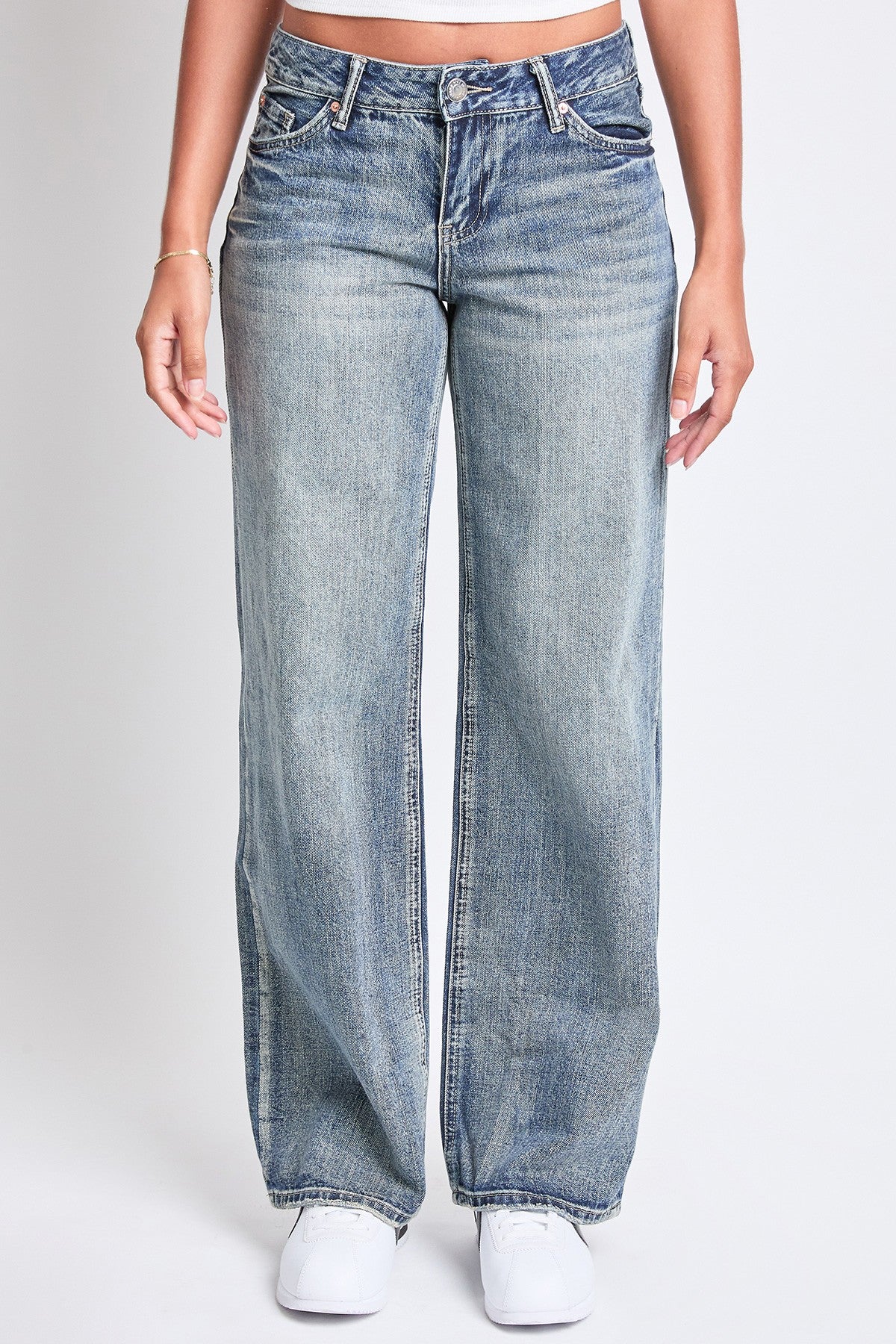 YMI Tinted Wash Low Rise Wide Leg Jeans