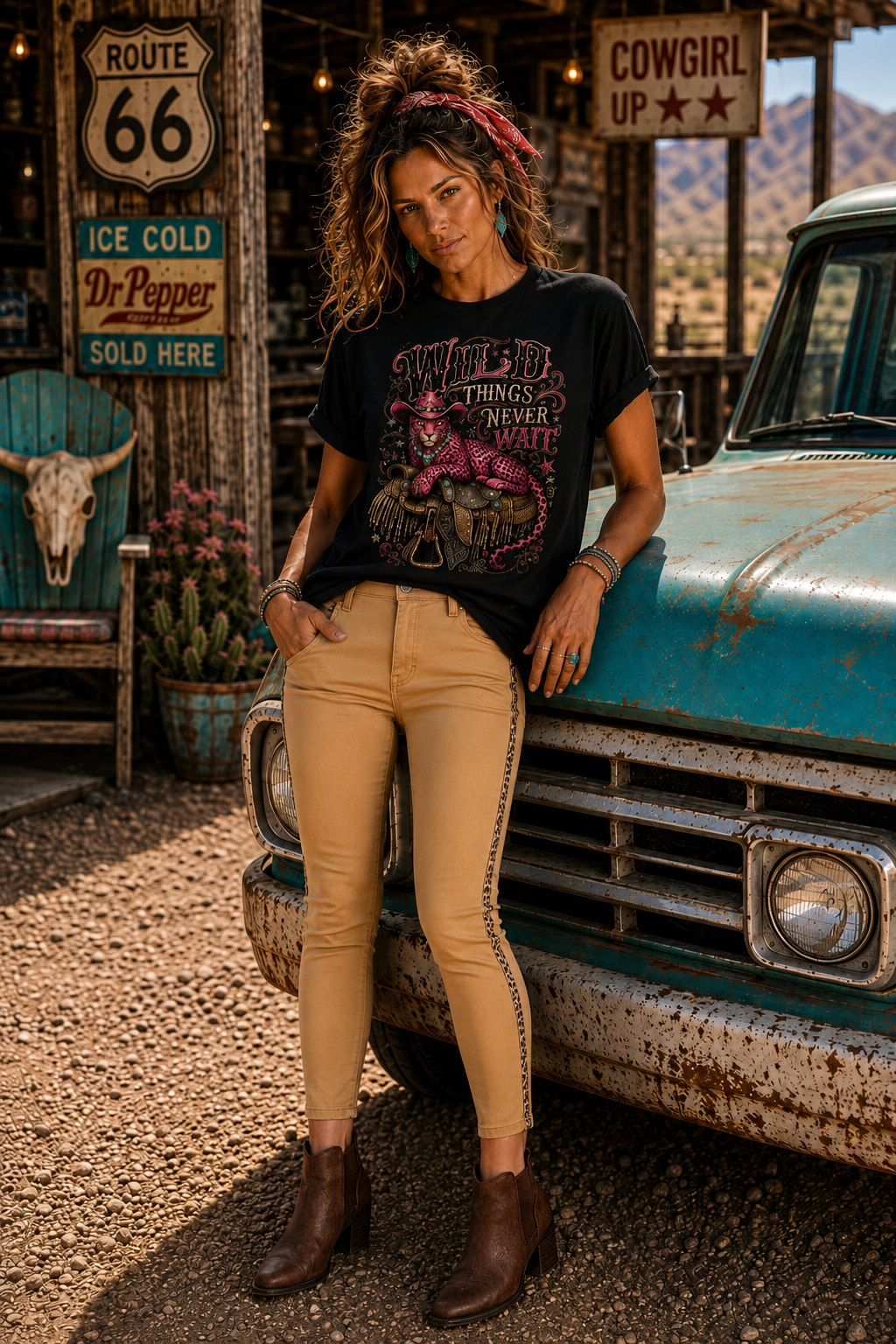 Electric Cowgirl — Wild Things Never Wait Graphic Tee